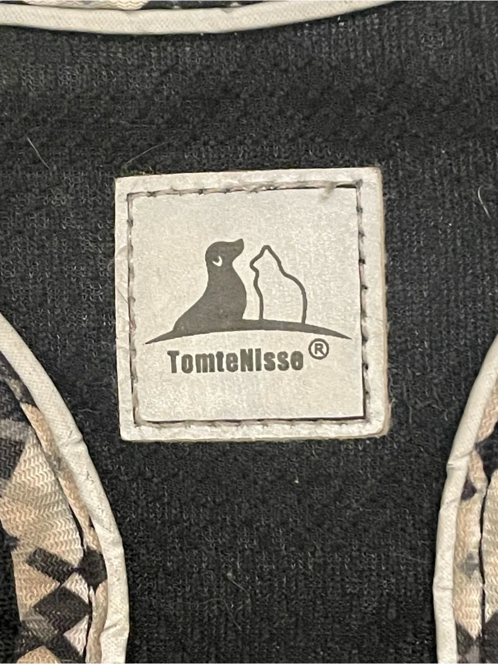 TomteNisse Black Small Pet Harness with Pattern Trim